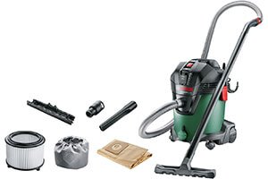Aspirateur de chantier Bosch AdvancedVac 18V-8 sans fil, avec boîte et accessoires (filtre, sac, brosses, suceur)