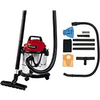 Aspirateur de chantier Einhell TC-VC 1812 S avec accessoires (brosse, suceur, sac, tuyau)