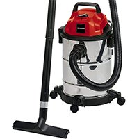 Aspirateur de chantier Einhell TC-VC 1820 S avec cuve en acier inoxydable et accessoires (brosse)