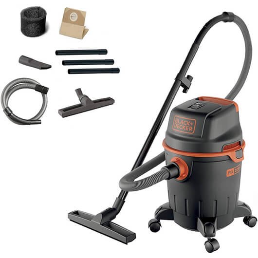Aspirateur de chantier black decker BXVC20PE avec accessoires (filtre, sacs, brosses)