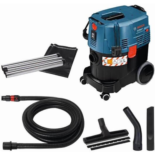 Aspirateur Bosch GAS 35 L SFC+ avec système de nettoyage automatique du filtre et roulettes robustes