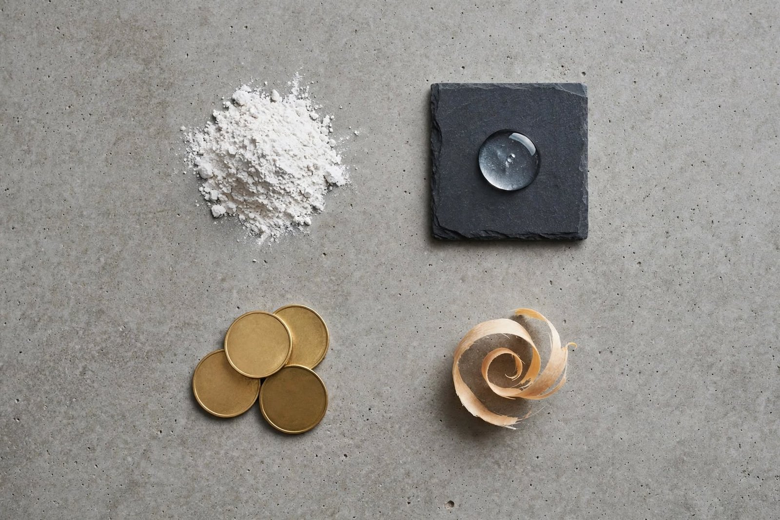 Poussière de plâtre, eau, pièces et copeaux de bois illustrant les usages Kärcher
