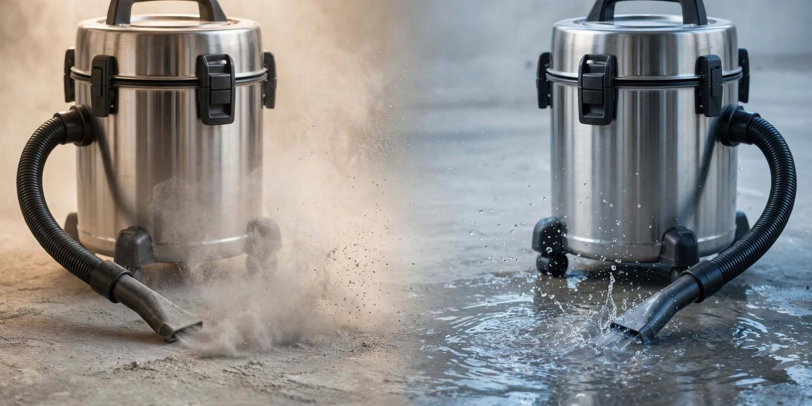 Aspirateur de chantier eau et poussière aspirant à la fois poussière fine et liquide